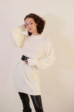 10670 Джемпер-туника с объёмными рукавами белый - Martichelli фото 10