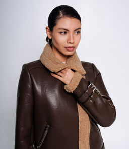 Куртка-дублёнка #БШ8710, коричневый