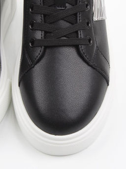 03-YC523-1 BLACK Полуботинки спортивные женские (натуральная кожа)