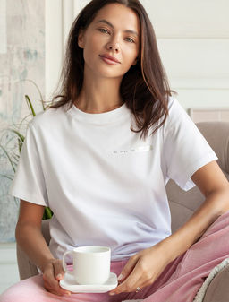 Футболка из премиального хлопка с принтом фольгой