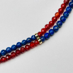 Колье двойное из Лазурита и Сердолика 38 см +