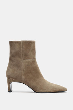 SUEDE KITTEN HEEL ANKLE BOOTS - Zara фото 9