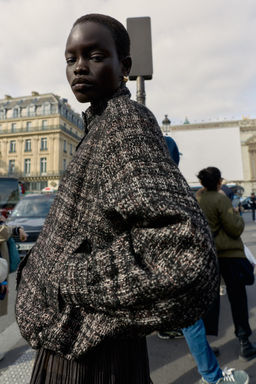 METALLIC THREAD TEXTURED BOMBER JACKET - Zara фото 5