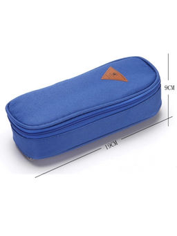 Пенал - футляр школьный Calligrata, на молнии, 2 отделения, текстиль, синий