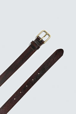 CRINKLED EFFECT LEATHER BELT