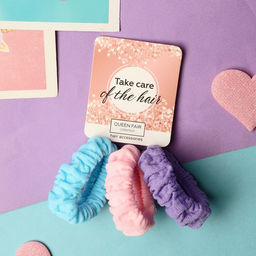 Цена за 6 шт. Резинки для волос «Стиль», набор 3 шт., жатка нежность, 5 см