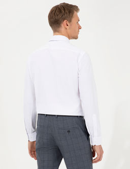 Beyaz Slim Fit Uzun Kollu Klasik G_mlek