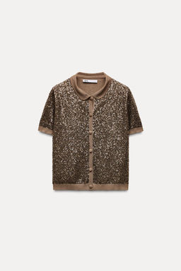 SEQUINNED KNIT TOP - Zara фото 4