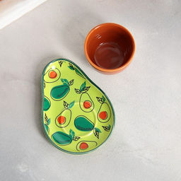 Чайная пара керамическая Persea: кружка 100 мл, блюдце 14×10 см