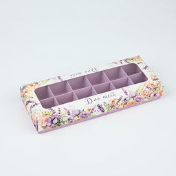 Цена за 5 шт. Коробка складная под 12 конфет «Для тебя», 3.8×10.5×26.5 см