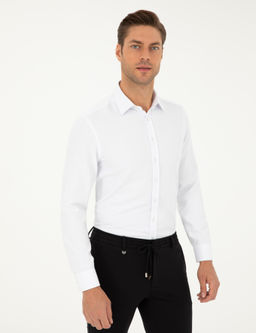 Beyaz Slim Fit Arm_rl_ Uzun Kollu G_mlek
