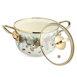 КАСТРЮЛЯ ЭМАЛИРОВАННАЯ AGNESS СО СТЕКЛЯННОЙ КРЫШКОЙ СЕРИЯ CELEBRATION, 1.5 Л, 16*10 СМ фото 6