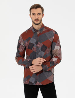 Turuncu Slim Fit Uzun Kollu G_mlek