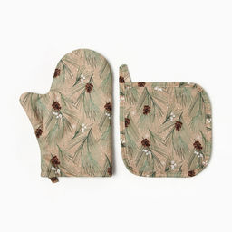 Набор Spruce branches Варежка-прихватка новогодняя 20?28 см, прихватка 19?19 см, 100% хл, ватин 250 г/м?