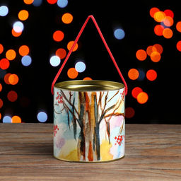 Подарочная коробка, тубус Снегири с рябиной 120 х 120 мм (100 мм внутр. высота) - Simaland фото 2