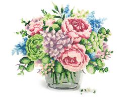 Кристальная (алмазная) мозаика ФРЕЯ ALPD-001 на подрамнике Нежный букет 40 х 30 см