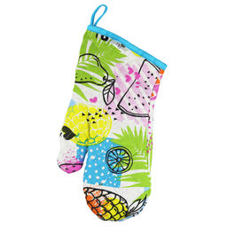 Кухонный комплект ФрешФут б/з: прихватка-варежка 15х30см + прихватка 20х25см форма Капелька, рогожка 171г/м2, хлопок 100%, наполнитель - ватин 280г/м2, на пластмассовом подвесе, Домашняя мода (Россия)  фото 2