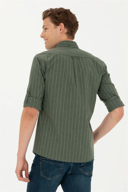 U. S. Polo Assn / Мужская зеленая рубашка с длинным рукавом - U.s. polo assn фото 5