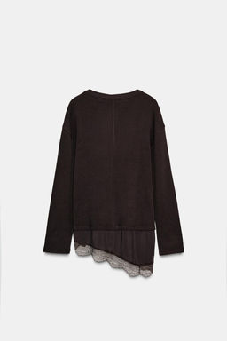 CONTRAST T-SHIRT WITH LACE - Zara фото 13