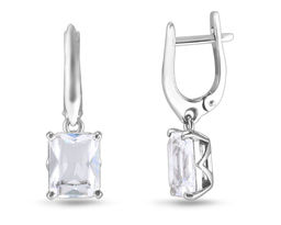 Серьги, горный хрусталь кварц, Ю-200М44