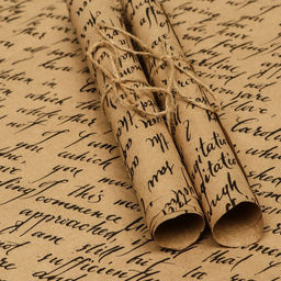 Цена за 2 шт. Бумага упаковочная, крафт «Рукопись», 70×100 см, 1 лист