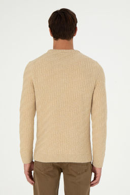 Erkek Slim Fit Bisiklet Yaka Kum Kazak - U.s. polo assn фото 5