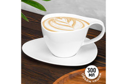 Чайная пара Elan Gallery Колоранс фарфор белая 300 мл  фото 11