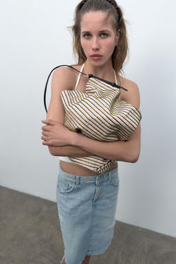 BOLSO SHOPPER APLIQUES BRILLOS / Rosa