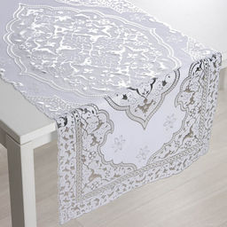 Салфетка ажурная для стола Восток, 8440 см, ПВХ, цвет серебряный - Simaland фото 4