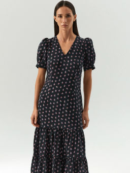 ЕМКА / Платье макси из 100% купры с цветочным принтом - Emka фото 5