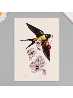 Цена за 2 шт. Переводная тату на тело цветная Ласточка, 26.1?14.6 см