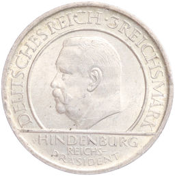 3 рейхсмарки 1929 года A Германия 10 лет Веймарской конституции