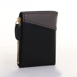 Кошелёк женский на кнопке, 11.5×2×9 см, комбинированный, серый