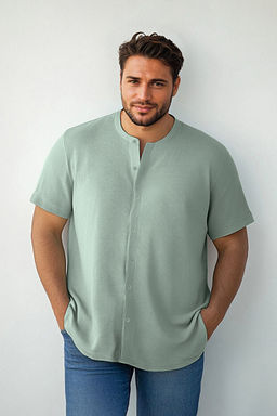 Mint Regular Fit Hakim Yaka K_sa Kollu _rme Pike Yazl_k B_y_k Beden G_mlek TMNSS25AX00000