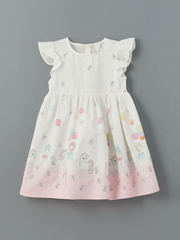 Bisiklet Yaka Poplin K?z ?ocuk Elbise