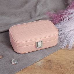 Шкатулка для украшений 15х10х4,5 см / 030-1 /уп 120/ Розовая/ 720552