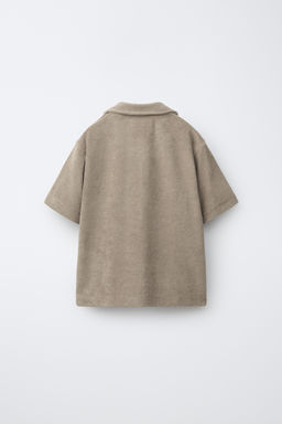 CONJUNTO CAMISA Y BERMUDA EFECTO TOALLA / Marr?n claro