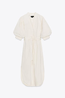 ZW COLLECTION PUFF SLEEVE SHIRT DRESS - Zara фото 6
