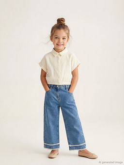 Regular Fit K?z ?ocuk Jean Pantolon