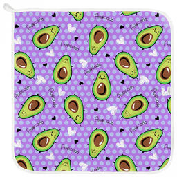 Салфетка хозяйственная 50х50см "Авокадо, вид 2/2", вафельное полотно, декоративная окантовка, хлопок 100%, плотность 165г/м2, без упаковки, "Домашняя мода" (Россия)