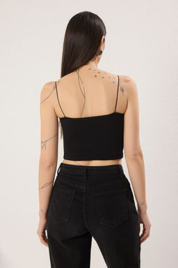 Trendyolmilla Antrasit-Beyaz-Bordo-Bej 4lu Paket Ask?l? Crop Vucuda Oturan Esnek Orme Atlet TWOSS25AL00051  фото 7