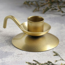 Подсвечник «Ретро» металл на одну свечу, 10×4 см, золотой