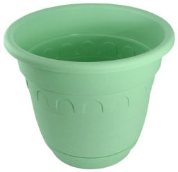 Цена за 4 шт. Горшок для цветов пластиковый 0,9л d-14см "Колывань" с поддоном колор С92К