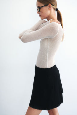 Minifalda evase en punto de canale - H&m фото 5