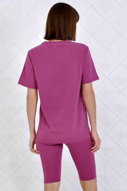 Арт. 2715 Костюм с велосипедками 42-50 (5 шт) Цвет:верх-фуксия, низ-фуксия - Калинка фото 18