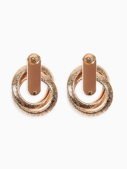 Серьги металл Фьюче круги плетения, цвет золото