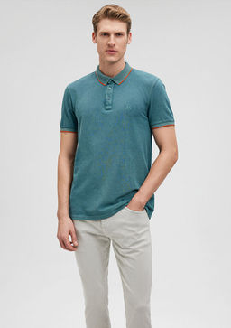 Siyah Polo Tisort - Mavi фото 15