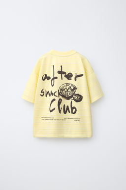 CAMISETA RAYAS ESTAMPADO TEXTO / Amarillo claro - Zara фото 3