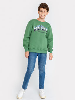Свитшот для мальчиков зеленый с печатью - Mark formelle фото 2