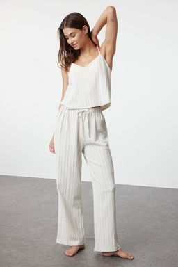 Trendyolmilla Siyah Baglama Detayl? Ip Ask?l? Dokuma Pijama Tak?m? THMSS24PT00402 фото 2